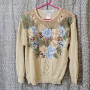 Vintage Jantzen Floral Cottagecore Granny Sweater